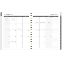 Agenda hebdomadaire Mead® B&W Buttercup 2026, grand format, couverture transparente en poly