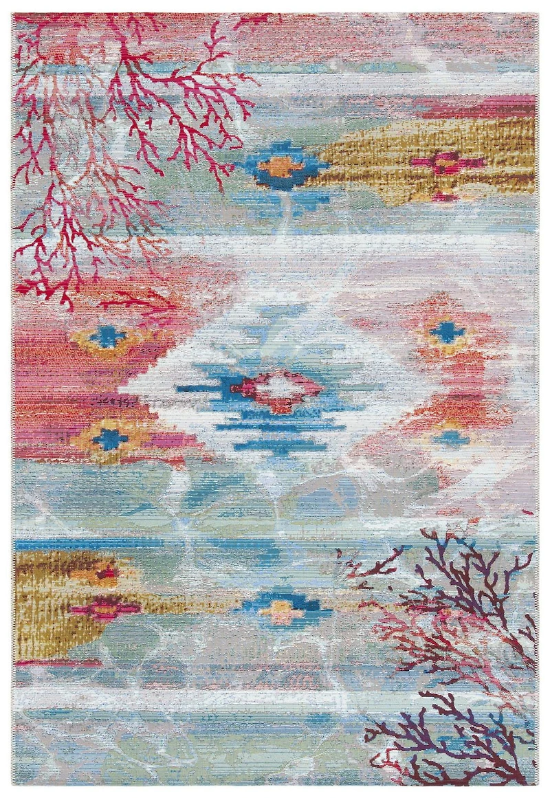 SAFAVIEH Barbados Tapis Extérieur Coraux Aztèques