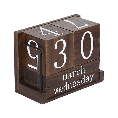 hometrends Benbrook Desk Calendar, White/Brown