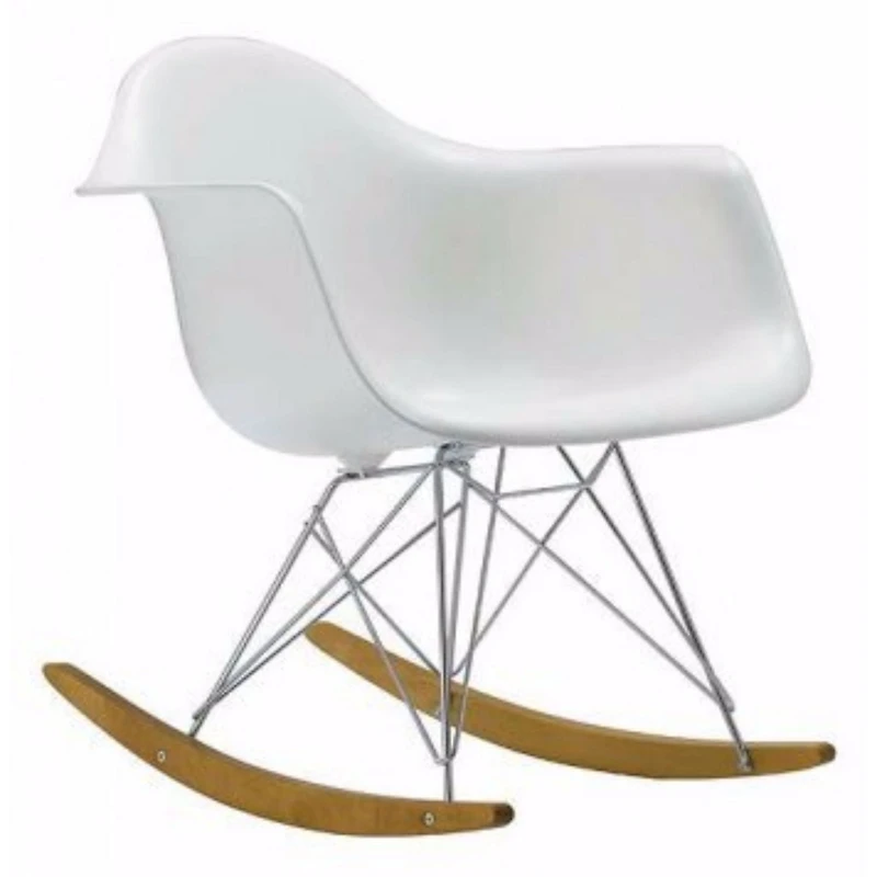 Fauteuil blanc moderne Nicer Furniture à fini mat de style moulé en plastique