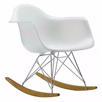 Fauteuil blanc moderne Nicer Furniture à fini mat de style moulé en plastique