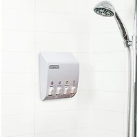 Better Living Products 71450 CLASSIC 4 Chamber Wall Mount Soap and Shower Dispenser White