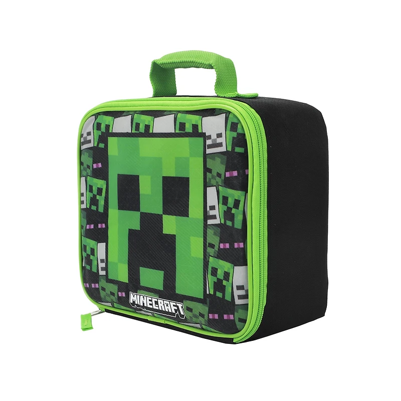 Minecraft Creeper Insulated Lunch Bag 7.5" x 9.5" x 4"