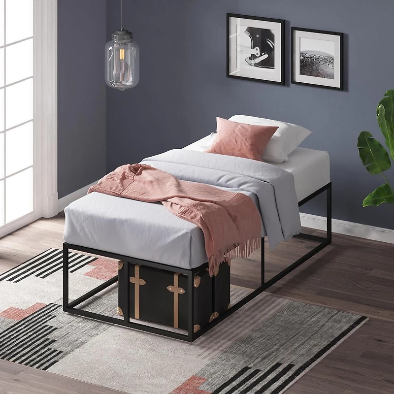Zinus Joseph 14 inch Black Metal Platform Bed Frame