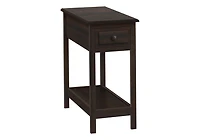 Monarch Specialties Accent Table, 2 Tier, End, Side Table, Narrow, Nightstand, Bedroom, Storage Drawer, Lamp, Brown Veneer, Transitional