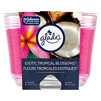 Glade® Scented Candle Air Freshener, Exotic Tropical Blossoms, 3-Wick Candle