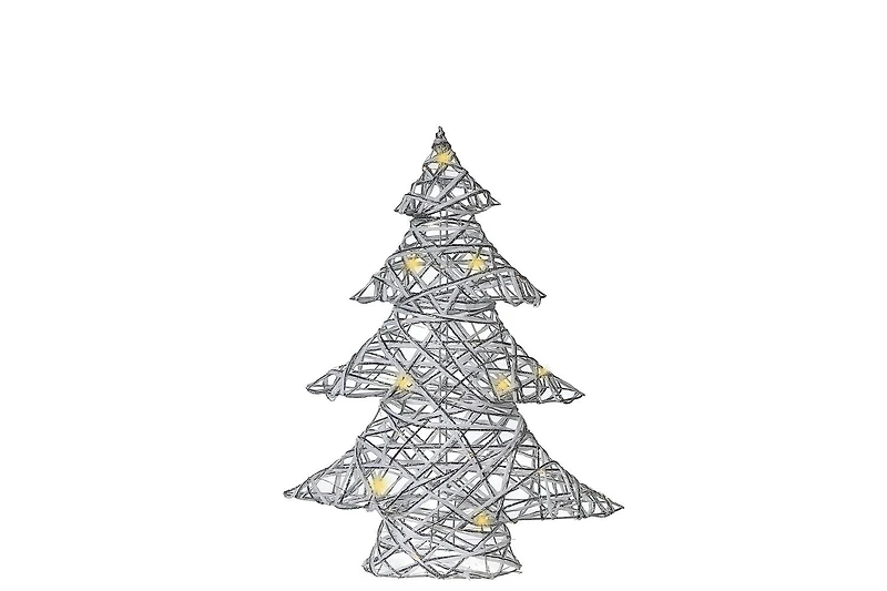 Led White and Silver Paper Christmas Tree Medium 18.90"