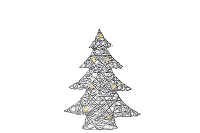 Led White and Silver Paper Christmas Tree Medium 18.90"
