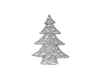Led White and Silver Paper Christmas Tree Medium 18.90"