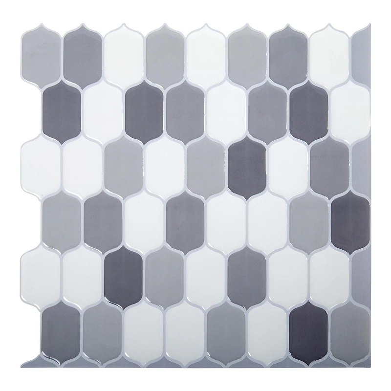 Truu Design Decorative Self-Adhesive Peel and Stick Backsplash Oval Wall Tiles