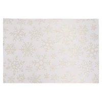 Vinyl Placemat (Gold Snowflake On White) - Set of 12