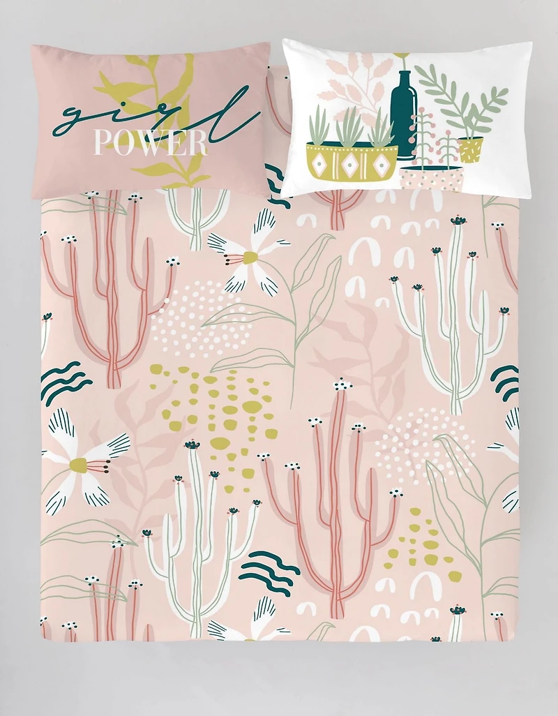 Gouchee Home Naive Botanical Print Cotton Duvet Cover Set