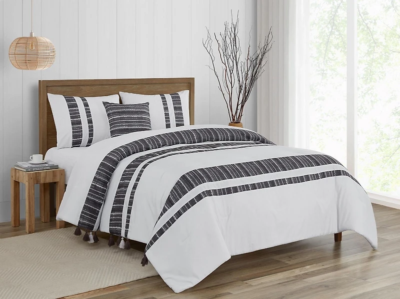 Ensemble de couette 4 pieces Asami Gris