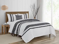 Ensemble de couette 4 pieces Asami Gris