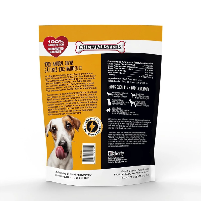 Chewmasters Gateries de Foie pour Chien 454g