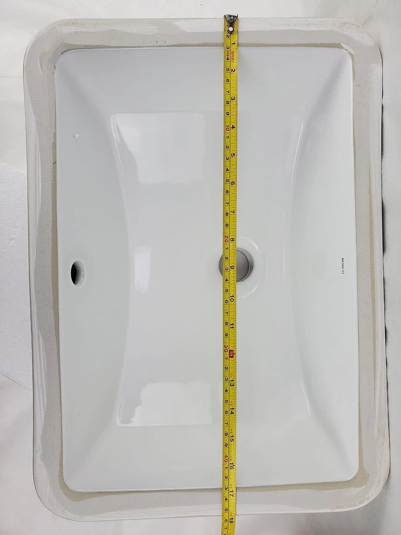 American Imaginations 18-in. W CUPC Rectangle Bathroom Undermount Sink Set In White - White Hardware - Overflow Drain Incl. AI-31844