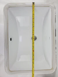 American Imaginations 18-in. W CUPC Rectangle Bathroom Undermount Sink Set In White - White Hardware - Overflow Drain Incl. AI-31844