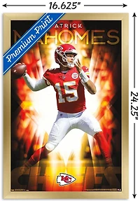 NFL Kansas City Chiefs - Patrick Mahomes II 18 Wall Poster, 22.375" x 34" Framed