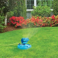 Aqua Joe AJ-OSPR20 20-Nozzle Max Coverage Adjustable Gear Driven Oscillating Sprinkler on Sled Base