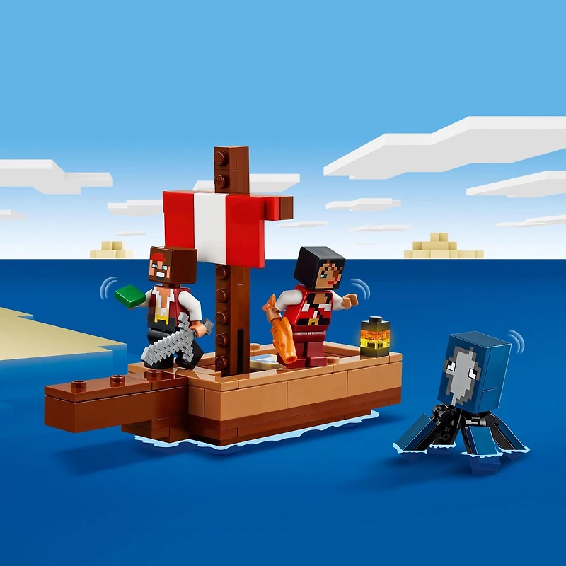 LEGO Minecraft Le voyage du bateau de pirates 21259 Ensemble de construction (166 pièces) Comprend 166 pièces, 8+ ans