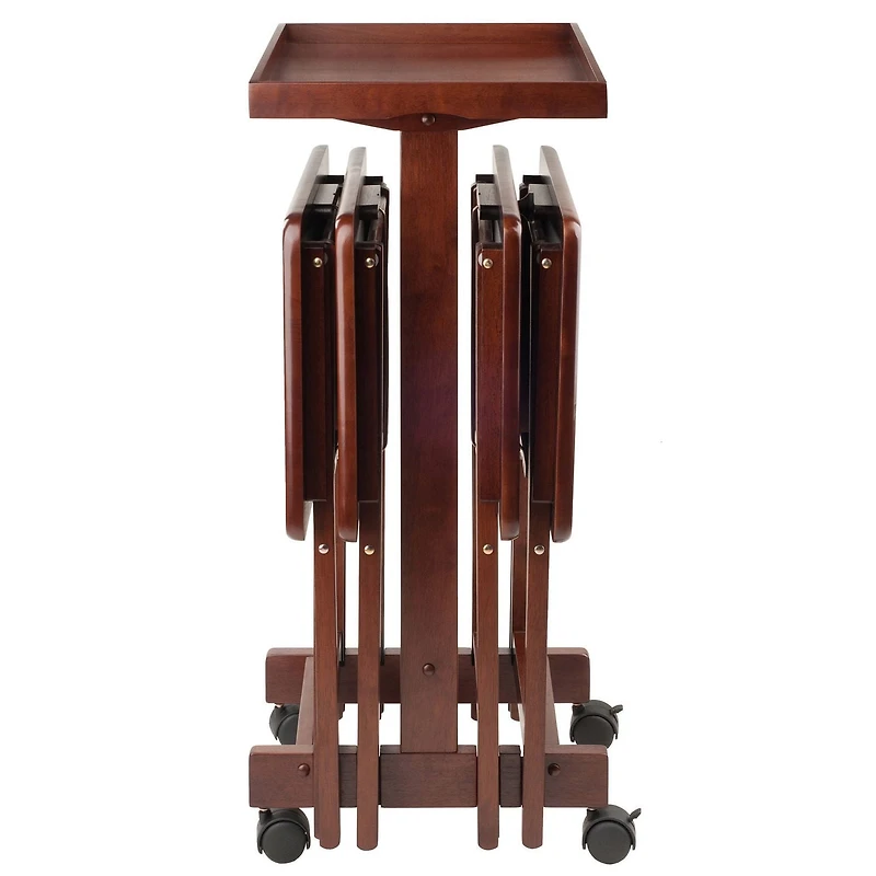 Isabelle Ensemble de tables à collations 6 pièces Noyer