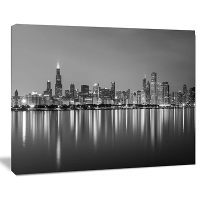 Tableau moderne imprimée sur toile Design Art chicago noir et blanc
