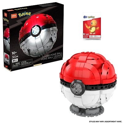 MEGA Pokémon Bundle - Jumbo Poké Ball and Make and Take Pokemon Pack (Characters May Vary)