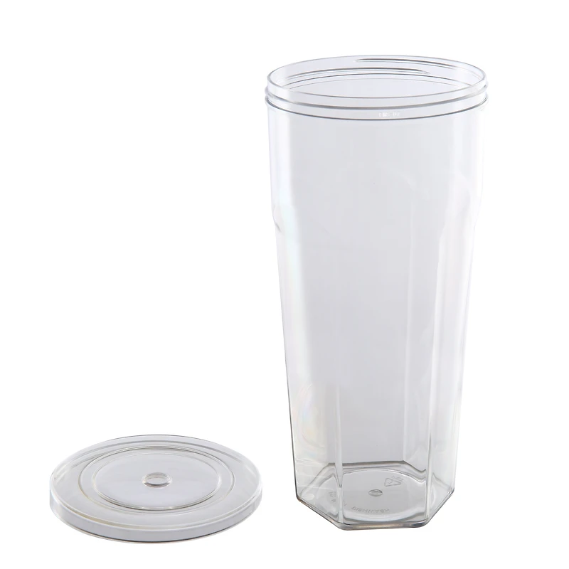 Mainstays 20oz Plastic Tumbler with Screw on Lid and Straw Clear