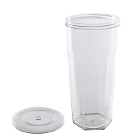 Mainstays 20oz Plastic Tumbler with Screw on Lid and Straw Clear