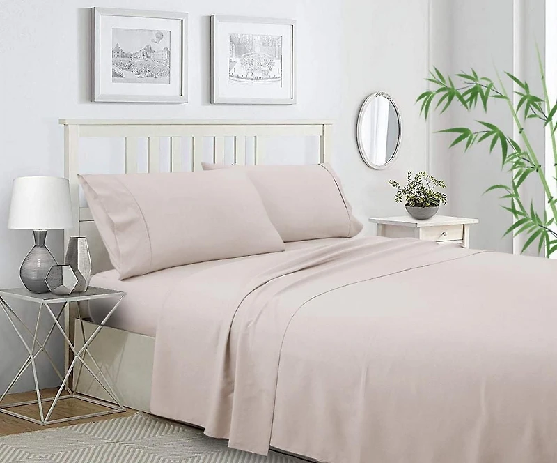 Ensemble de draps en mélange de polyester et bambou