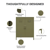 Ameriwood Home Bentley Metal Locker End Table, Olive Green