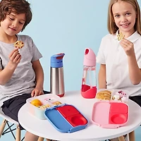 b.box - Bouteille avec paille Tritan 20oz : Grande bouteille d'eau moderne avec paille rabattable pour enfants. Anti-déversement, sans BPA. Idéal pour l'école