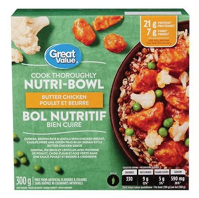 Great Value Butter Chicken Nutri-Bowl, 300 g