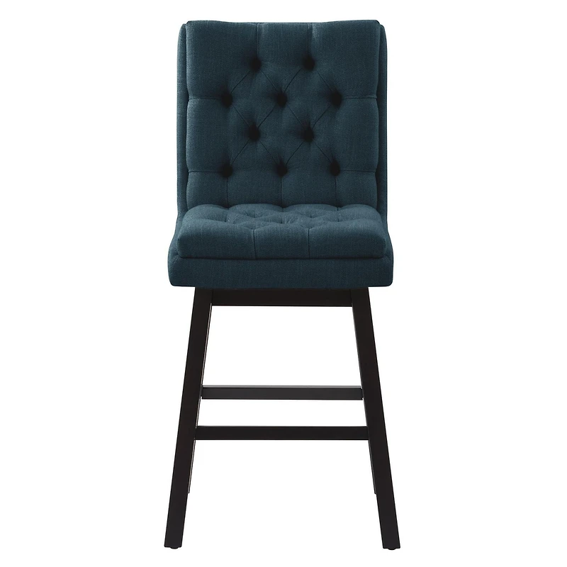 CorLiving Leilani Modern Tufted Indoor Counter Height Bar Stools with Back and Wood Legs - Set of 2