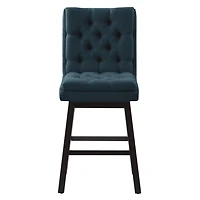 CorLiving Leilani Modern Tufted Indoor Counter Height Bar Stools with Back and Wood Legs - Set of 2