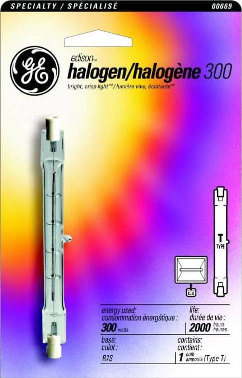 Halogène T3 GE 300 W – paquet de 1