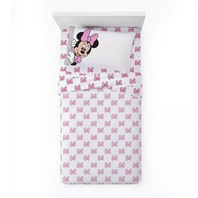 Minnie Mouse Ensemble de Draps pour Lit 1 Place
