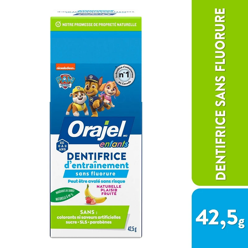 Orajel Kids Paw Patrol Fluoride-Free Training Toothpaste, 42.5g