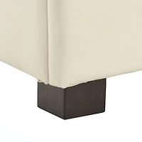 CorLiving Antonio Premium Faux Leather Deluxe Double Storage Ottoman with Wood Legs
