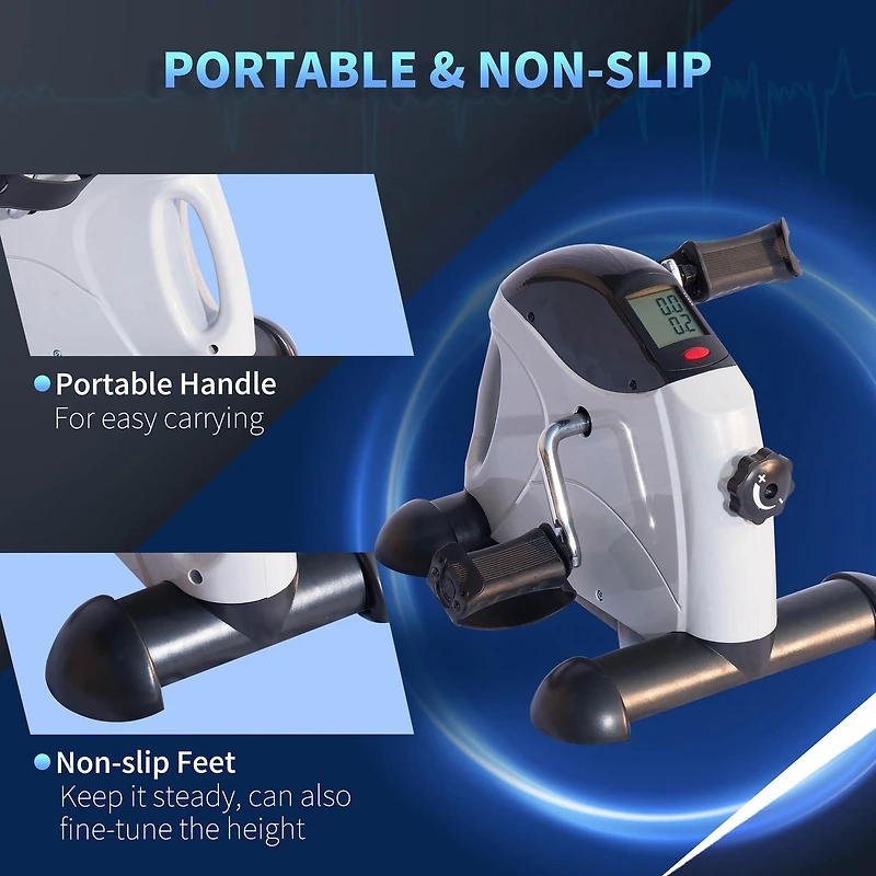 Portable Mini Pedal Cycling Exerciser Stationary Bike Indoor Fitness LCD Display