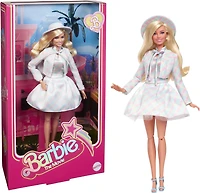 Poupée du film «Barbie», Margot Robbie dans le rôle de Barbie, poupée de collection vêtue d’une tenue à carreaux bleus avec chapeau et blouson assortis