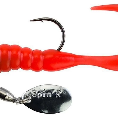 Johnson Crappie Buster Spin'r Grub 1/8oz Black Flo-Orange, Johnson Crappie Buset Spin'R Grub
