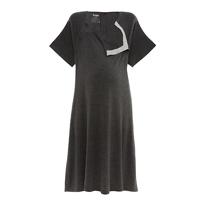 Frida Mom - Labour and Delivery Nursing Gown - Breastfeeding, Newborn Baby, Hospital Bag Essential Easy-Snap, Tagless, Skin-to-Skin Access for Nursing and Full Coverage in the Back, One Size