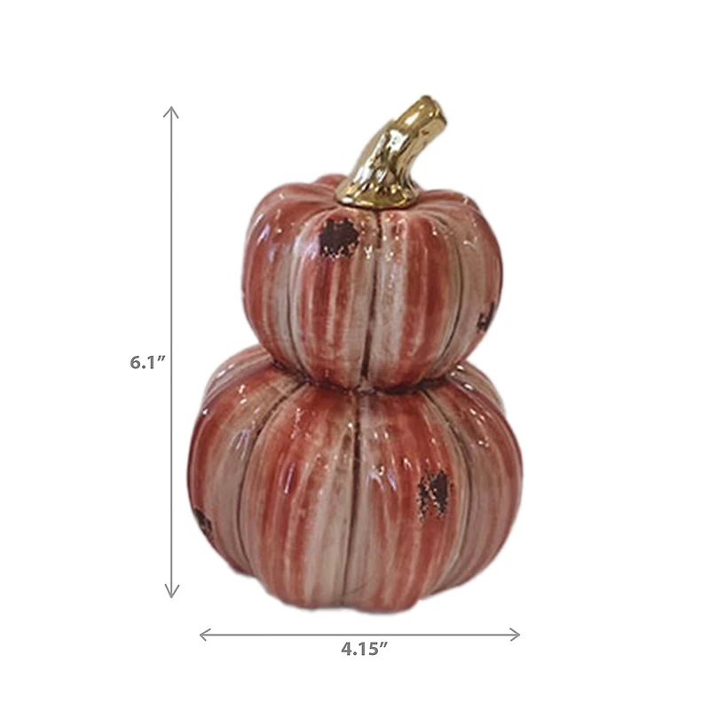 Décoration Citrouille Empilable En Porcelaine (Rouge)