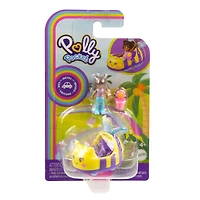 Polly Pocket Coffret Véhicule Abeille, micro-poupée, figurine fleur