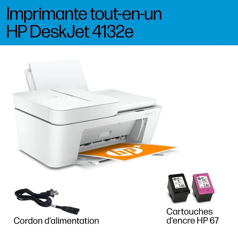 HP DeskJet 4132e Wireless All-in-One Inkjet Printer with 3 months of Instant Ink Included with HP+, DeskJet 4132e All-in-One Printer