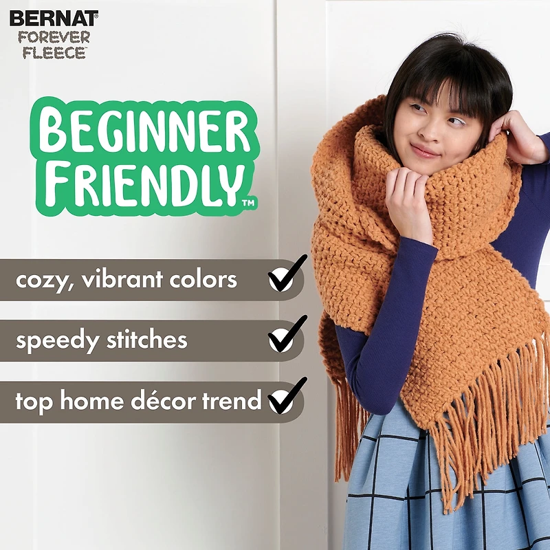Bernat® Fil Forever Fleece™, Polyester #6 Super Volumineux, 9,9 Oz/280 G, 194 Yards
