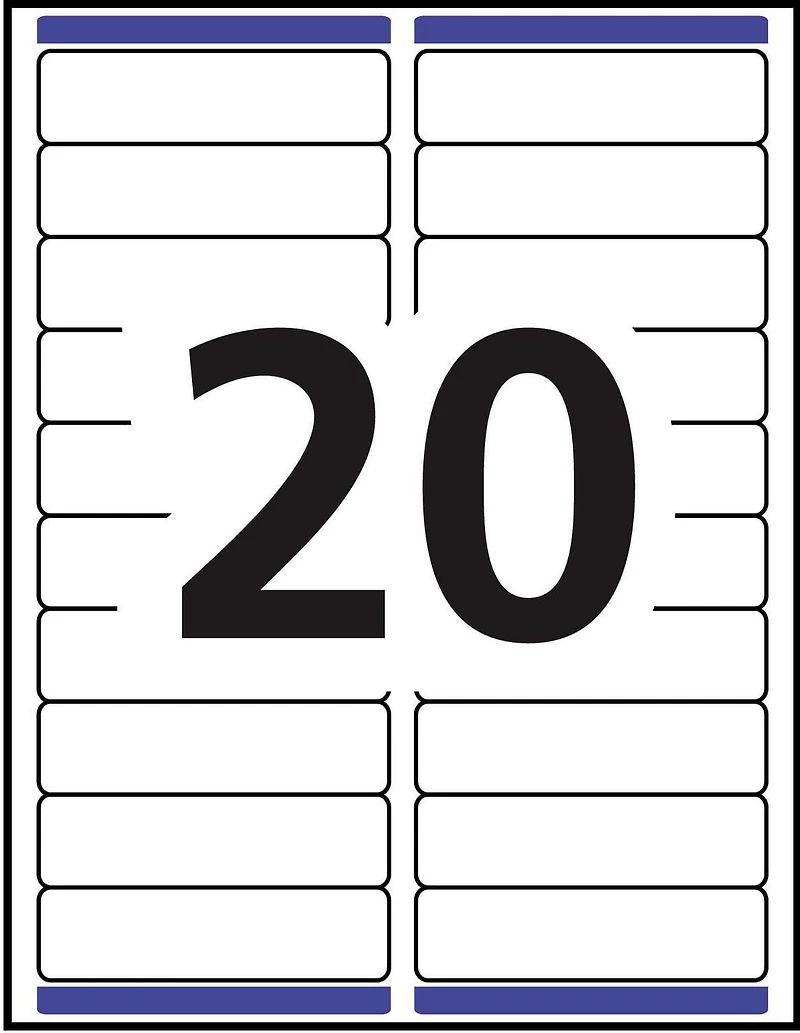 Avery White Rectangle Labels with Sure Feed Technology, Easy Peel, 1" x 4", for Laser and Inkjet Printers - 5161