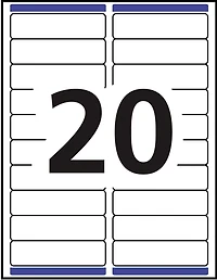 Avery White Rectangle Labels with Sure Feed Technology, Easy Peel, 1" x 4", for Laser and Inkjet Printers - 5161