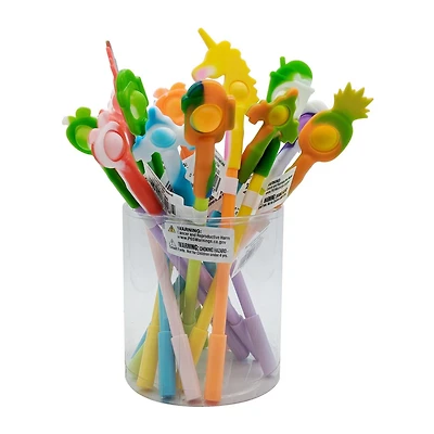 Merangue Fidget Pens, Medium Tip (1.0mm), Black Ink, Assorted, 12 Pack